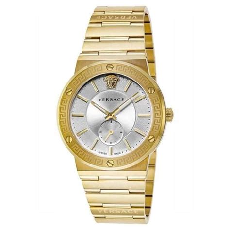 versace vevi00520|Versace VEVI00520 Men's Greca Logo Stainless Steel Silver Dial .